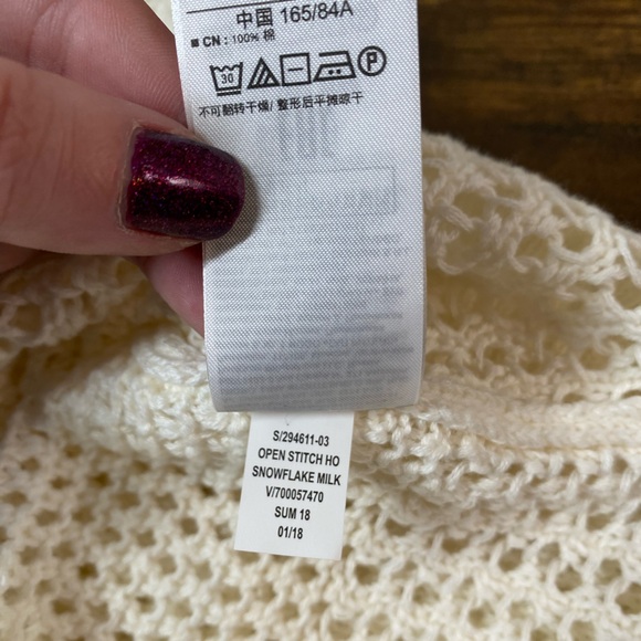 GAP long open knit hooded open front Cardigan White - Picture 13 of 15